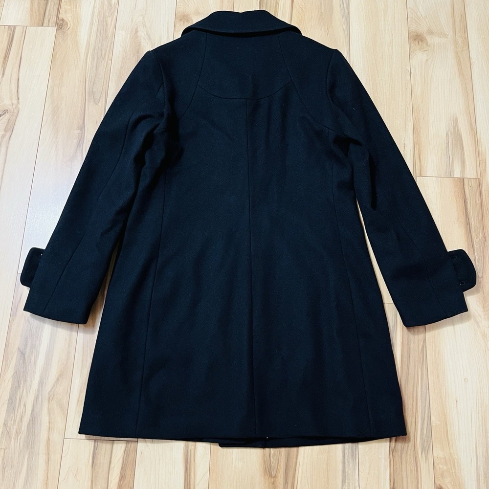 Thomas Burberry Bailey Long Wool Cashmere Pea Coat Women S Black Portugal Made - Picture 10 of 10